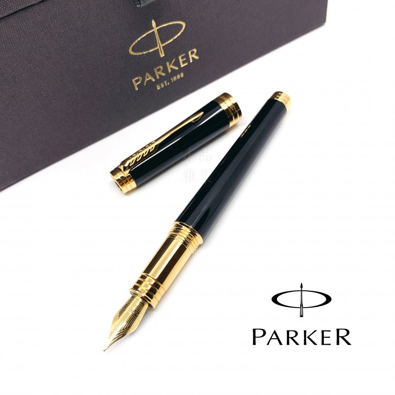 派克parker 新款 premier尊爵 丽黑金夹 18k金 钢笔