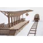 烏克蘭UGEARS 木製自我推進模型 - 車站月台 Railway Platform