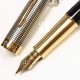 派克 Parker 新款Sonnet 卓爾系列 光影格紋 18K 鋼筆（黑桿銀格筆蓋）