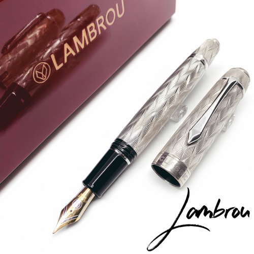 英國 Classic Pens Ltd LAMBROU 925純銀 CP8 Flamme Limited Edition（火焰紋銀夾）