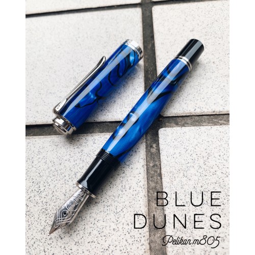 德國 Pelikan 百利金 M805 帝王系列 Blue Dunes 藍色沙丘 18K 鋼筆