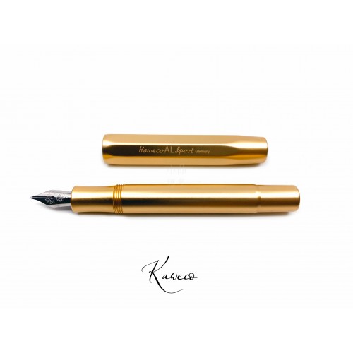 德國 Kaweco AL Sport 鋼筆（限量 Gold 金色款）可加購短鋼皮套