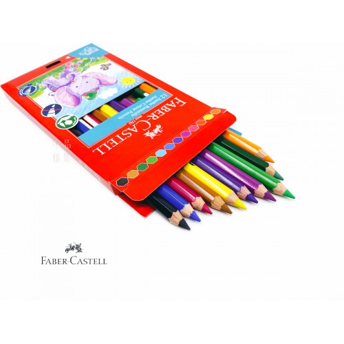 德國 Faber-Castell 輝柏 學齡兒童油性大六角無毒色鉛筆12色(111622)