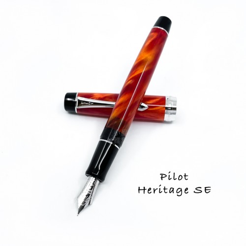 日本 PILOT 百樂 Custom Heritage SE 大理石紋 14K鋼筆  （橘紅）