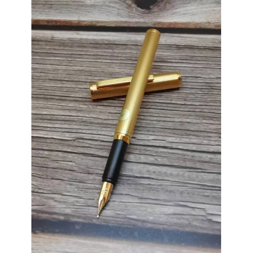 =庫存新品=  絕版品  Dunhill 登喜路 鍍金桿 14K 尖鋼筆