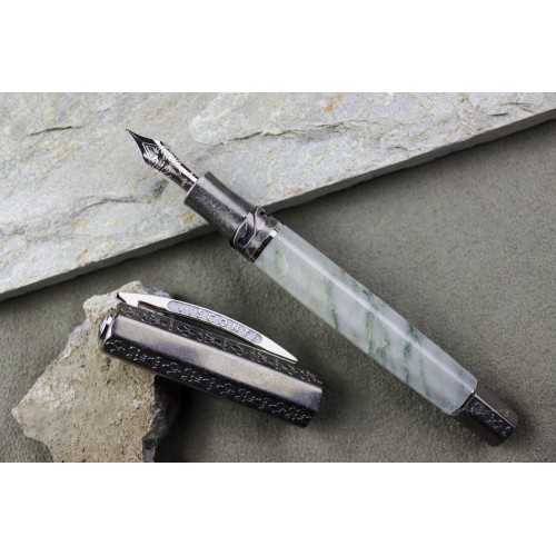 義大利 Visconti Medici 麥地奇家族 Magnifico Green Marble - 2022 年度限定筆款 純銀 全球限量188支 18K 鋼筆