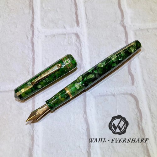 美國 Wahl-Eversharp DORIC系列 OVERSIZE 14K金 鋼筆（GREEN KASHMIR） 