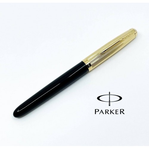 派克 PARKER 51復刻 18K 鋼筆 （黑桿金蓋）