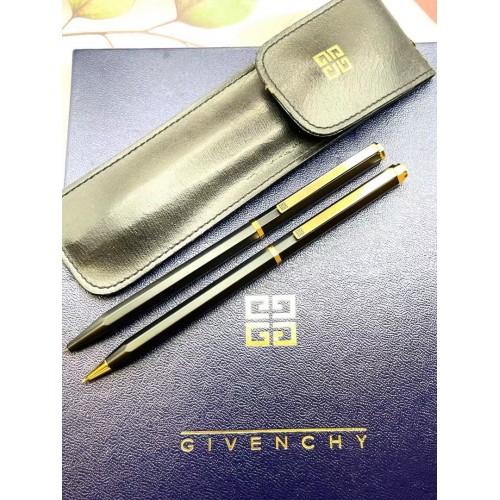 = 庫存新品 = 法國Givenchy 紀梵希 自動鉛筆/原子筆 皮套 （霧黑）