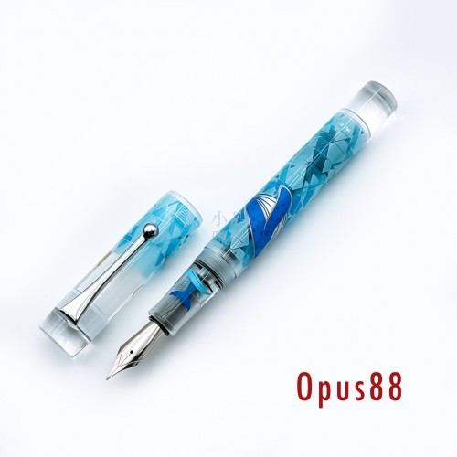 臺灣 OPUS 88 製筆精基 Ocen 海洋系列 Whale 藍鯨 DEMO 正統滴入式 鋼筆