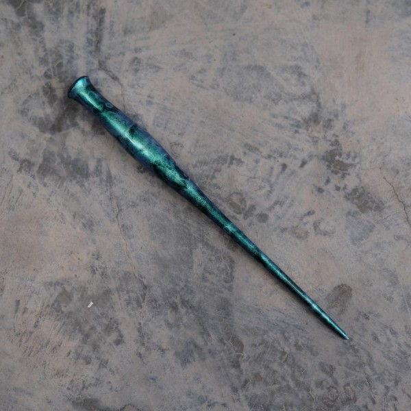 Turquoise Silver Painted Straight Pen Holder