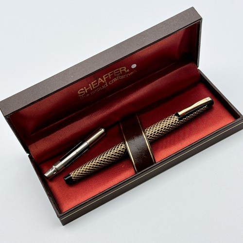 ☆典藏老筆☆ SHEAFFER 西華 老筆 鴨子嘴14K尖 鋼筆  （金鱗紋）