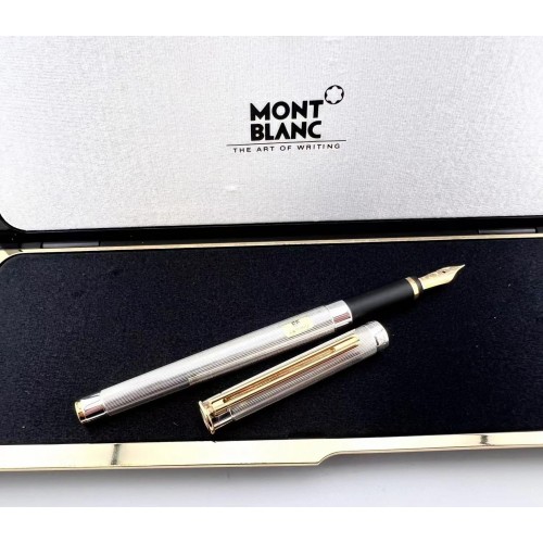  ☆典藏老筆☆ 德國 MONTBLANC 萬寶龍 貴族銀桿鋼筆 18K EF尖 ( 全新品 #YY1839D)