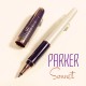 派克 Parker Sonnet 商籟 限量款 白桿霧紫格紋 玫瑰金 鋼珠筆