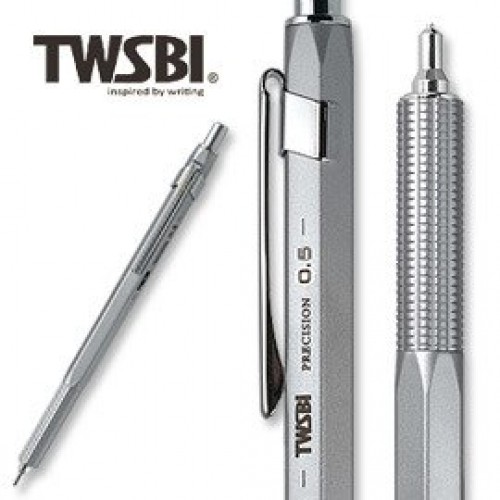 臺灣 TWSBI 三文堂自動鉛筆 / Precision / 固定式筆頭 霧銀色  PM036 （0.5mm）