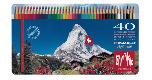 瑞士卡達Caran d'Ache PRISMALO 高級水性色鉛筆(40色) 藍盒