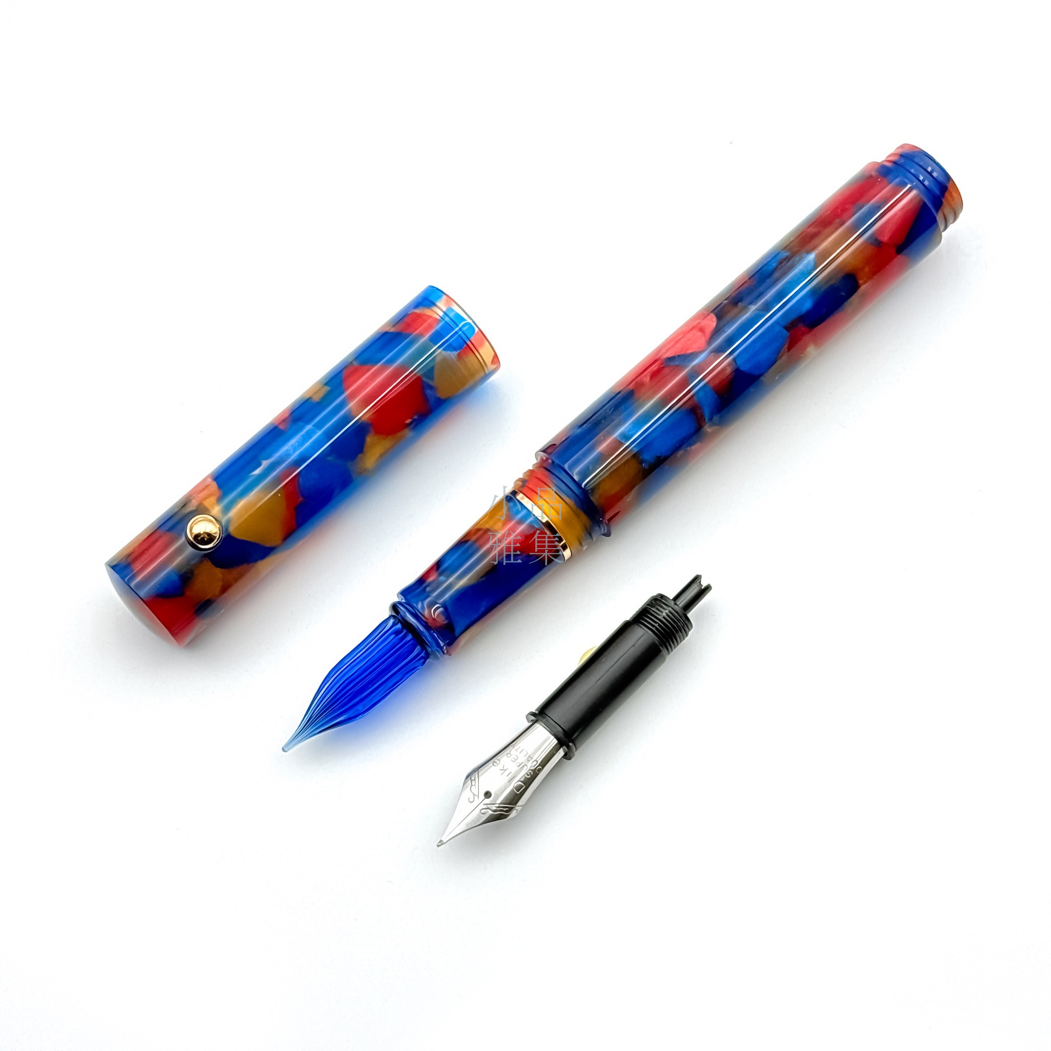 末匠MAJOHN N8 玻璃尖沾水筆/鋼筆兩用筆『紅與藍新版』