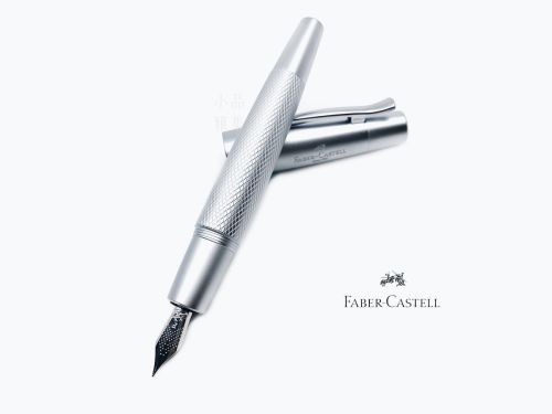 德國 Faber-Castell 輝柏 E-Motion系列 銀色雕紋 霧銀鋼筆 (148672)