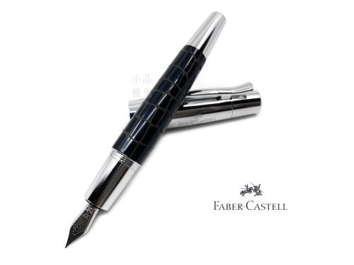 德國 Faber-Castell 輝柏 E-MOTION系列 天然樹脂 鱷魚紋 黑色鋼筆（148232）