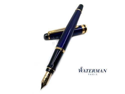 法國 Waterman Expert 新權威系列 18K金 鋼筆（深藍漆金夾）