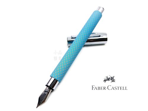 德國 FABER-CASTELL 輝柏 Ambition 成吉思汗 印度繩紋 繩紋飾 鋼筆（天空藍）