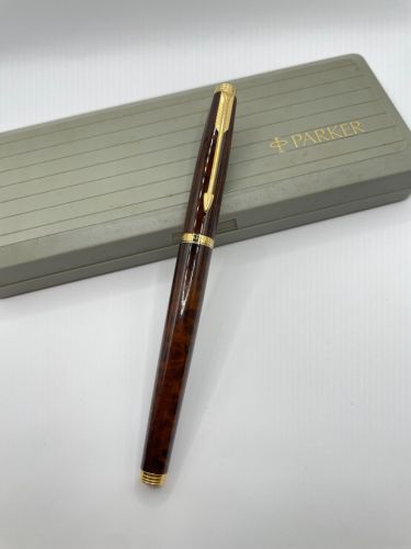 ☆ 中古美品 ☆ 派克 Parker 75 法國製 棕色漆 14K 尖 鋼筆  XF尖