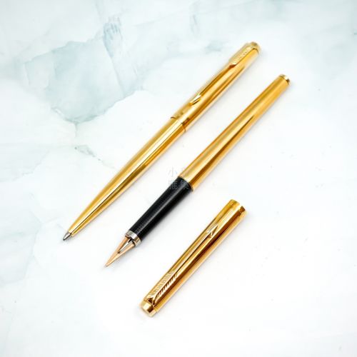 =庫存新筆= 派克 PARKER 180 鍍金桿 14K金  X/M尖 鋼筆/原子筆 對筆