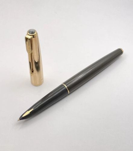 = 中古美品 =  派克 PARKER 61 包12K金蓋 灰桿 鋼筆 (PK411)