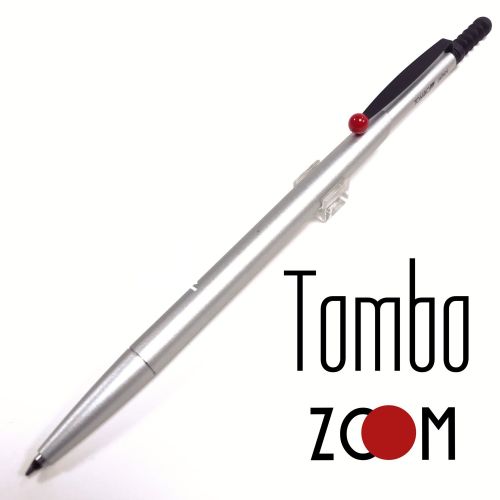 日本 Tombow 蜻蜓牌 Zoom 紅點霧銀手帳式原子筆