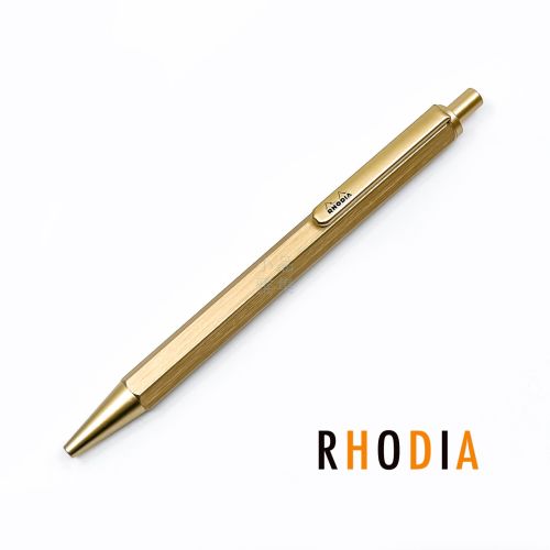 法國 RHODIA Ballpoint Pen 0.7 按壓式 原子筆（金色）