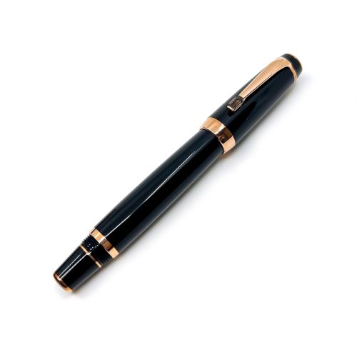 德國 Montblanc 萬寶龍 BOHÈME 波西米亞 棕寶石 玫瑰金夾 鋼珠筆（25534)