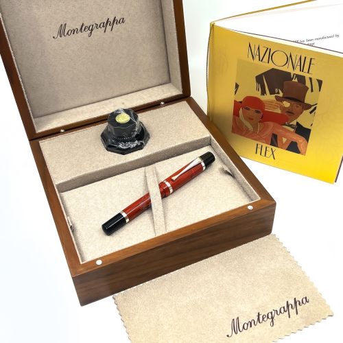 『 預購品 』義大利 Montegrappa 萬特佳 限量  Nazionale Flex 彈性尖鋼筆（肉桂紅）