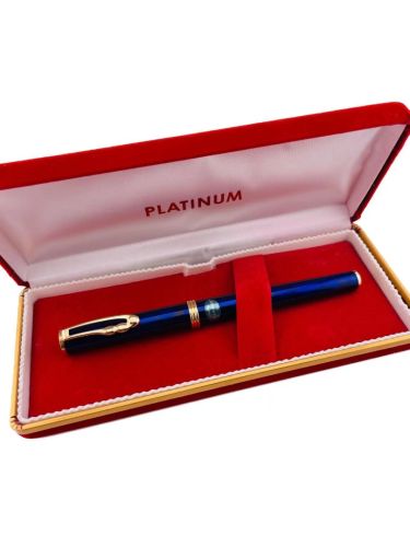 ☆典藏老筆☆ PLATINUM 白金牌 全新 PFB-10000 藍色 14K 鋼筆 