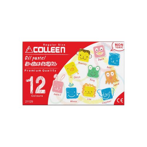 日本 COLLEEN 可力 油性粉蠟筆 12色 (21129)