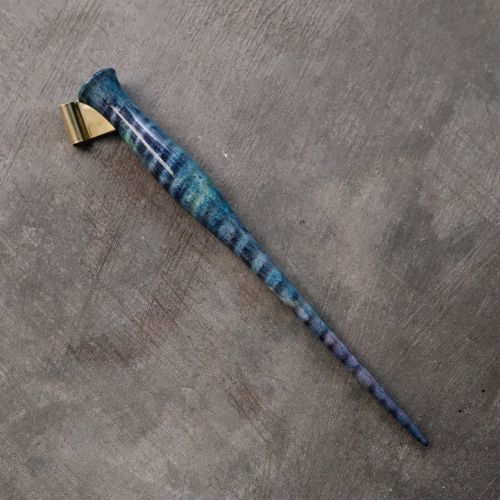 Light Blue Dyed Curly Maple Oblique Pen Holder