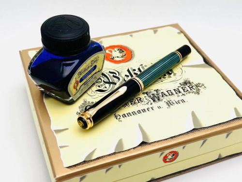 ☆典藏老筆☆ PELIKAN 百利金 M600 14K金 鋼筆 墨水禮盒 （全新 印刷頂 #YY5520B） 