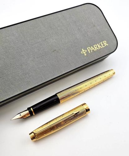  ☆ PARKER 派克 75 鍍金 孔雀紋 14K  鋼筆 （法國製 全新 #YY6820B)