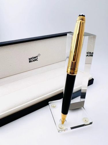  ☆典藏老筆 ☆MONTBLANC 萬寶龍 164 小班 925純銀蓋包金 原子筆 #YY540B