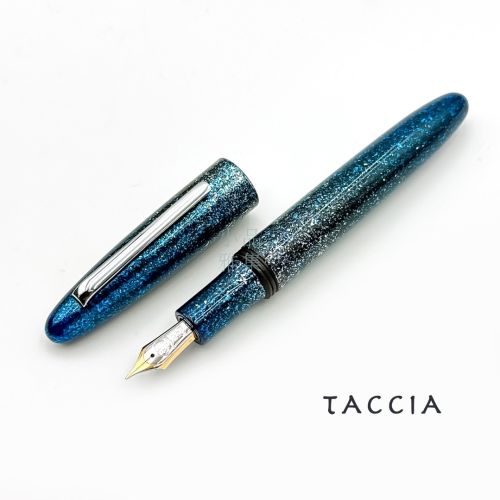 日本 TACCIA 銀河寶石系列 硬橡膠上漆 限量80支 18K 鋼筆（藍銀河）