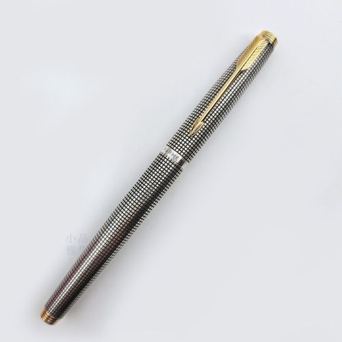  ☆典藏老筆☆派克 PARKER 75 純銀格 14K 鋼筆 （ 全新品 PAR033) 