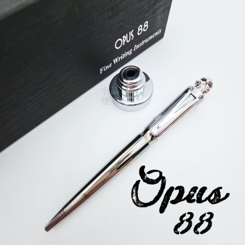 OPUS 88 骷髏頭 鍍鉑金 原子筆檯組 (光滑面)