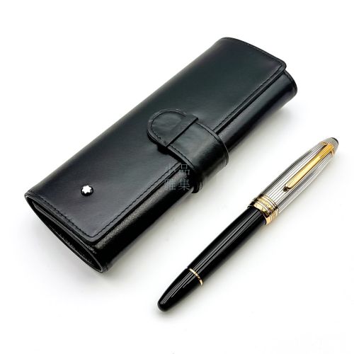  ☆庫存新筆☆MONTBLANC 萬寶龍 1471 純銀蓋 18K尖 旅行鋼筆 筆袋禮盒