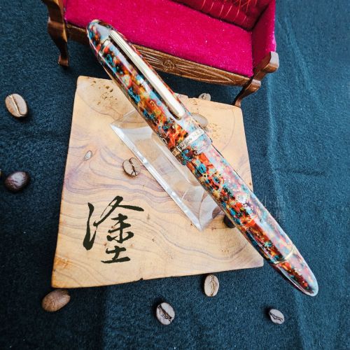 德國 MONTBLANC 萬寶龍 帝王系列 149 18k金 鋼筆 職人昆陽 漆塗 -繁華夜火