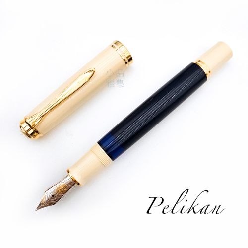 德國 Pelikan 百利金 M800 Cream Blue 奶油藍 18C金 鋼筆