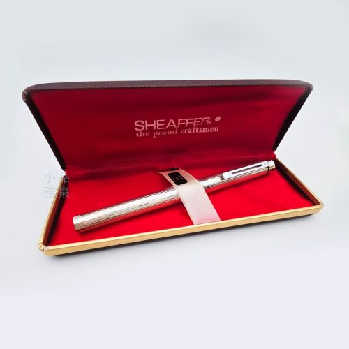 ☆ 典藏老筆 ☆ SHEAFFER 西華 TARGA  925純銀直紋 14K金 絕版嵌入尖 鋼筆