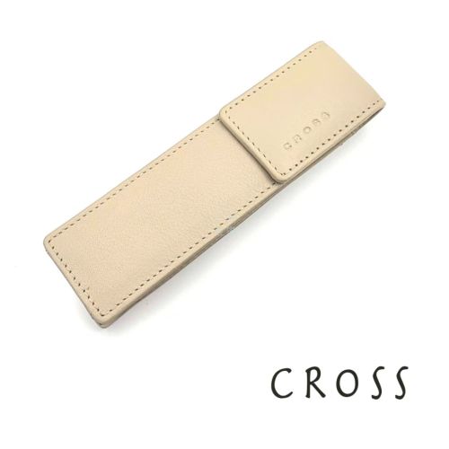 =福利品= CROSS 高仕 2支裝筆 真皮革｜NAPPA皮革・磁吸開合式 筆盒 (奶油白）全新品
