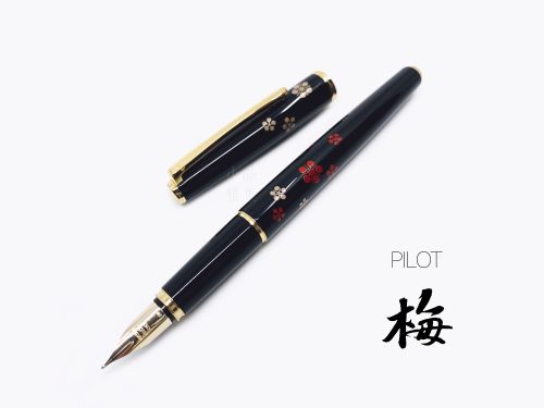 日本 PILOT 百樂 平蒔繪 14K金 鋼筆（梅）