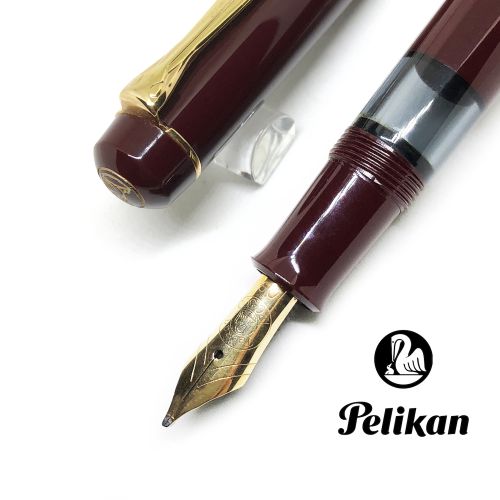 德國 Pelikan 百利金 停產老款 西德M250 12k金 酒紅 鋼筆