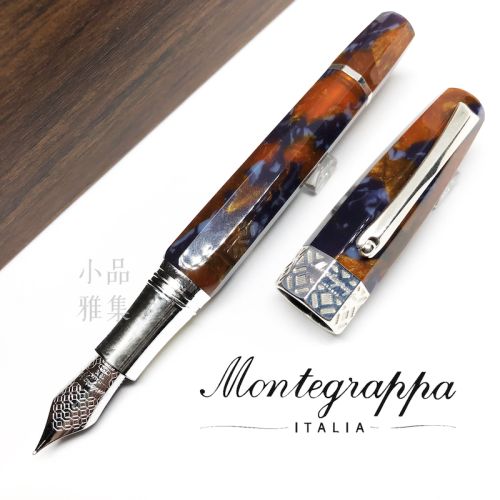 義大利 Montegrappa 萬特佳 EXTRA OTTO 全球限量888支 八角賽璐珞 18K 鋼筆（青金石 Lapis）