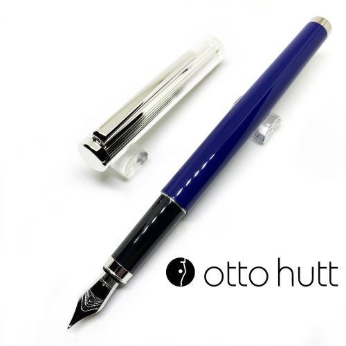 德國 OTTO HUTT 奧托赫特 Design01 925純銀筆蓋 藍桿鋼筆